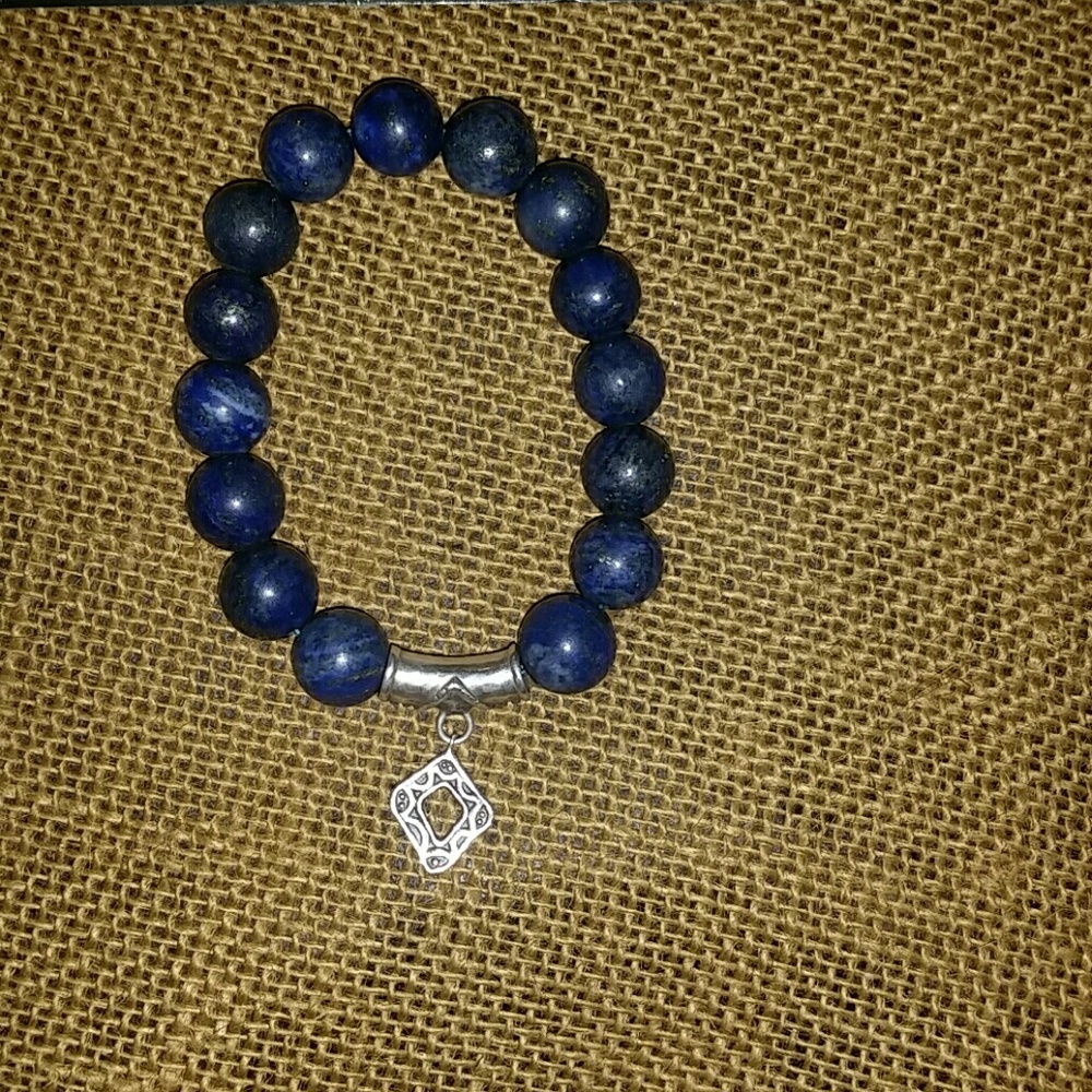 Lapis Silpada bracelet stretch charm 925 sterling